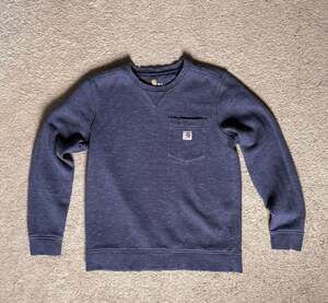Carhartt Relaxed Fit Navy Pocket Crewneck Sweatshirt Men’s Medium 8-10 Workwear
